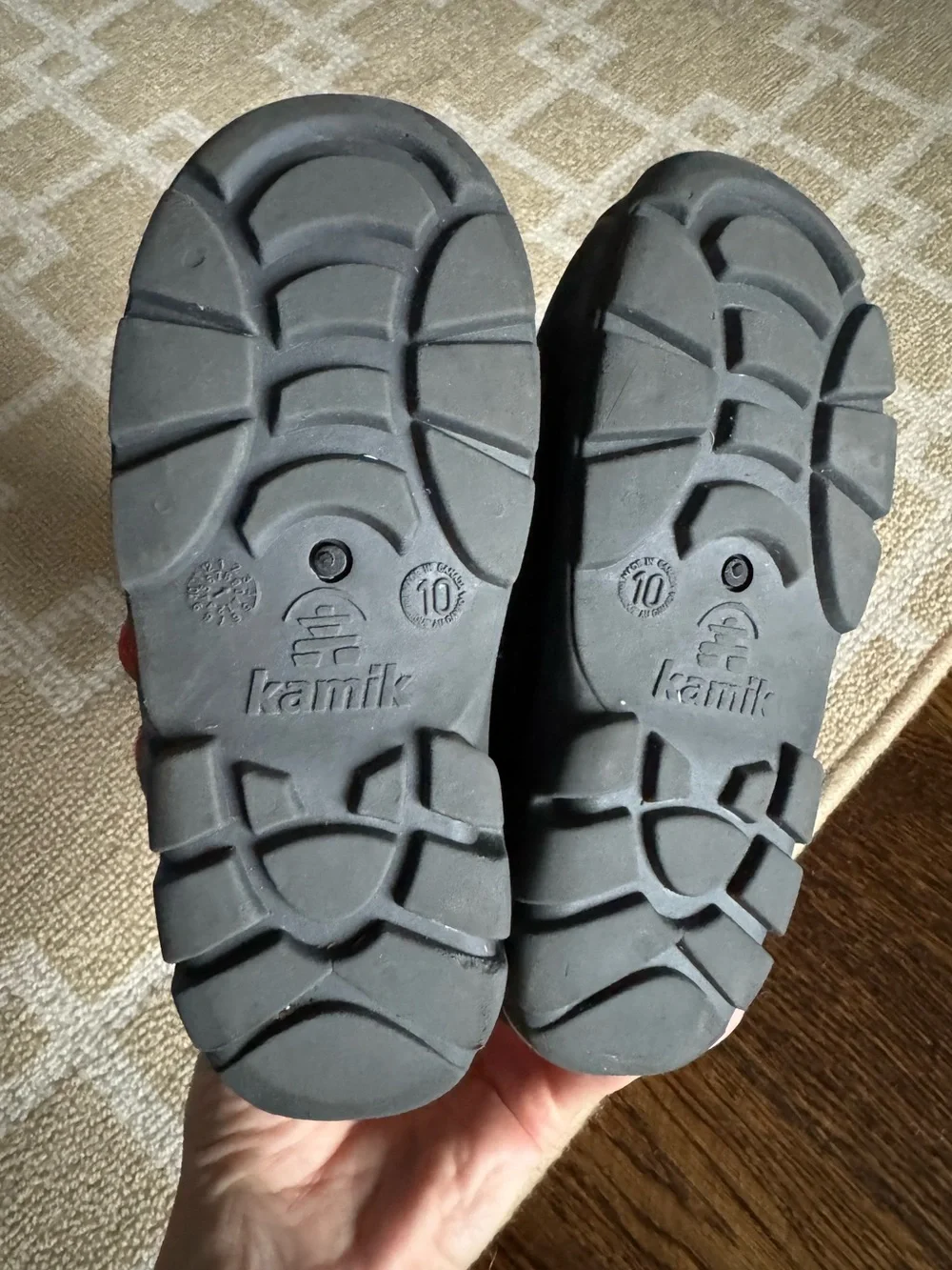 Kamik Kids Insulated Waterproof Winter Snow Boots Gray Orange Boys Size 10